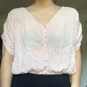Love Stitch light pink top